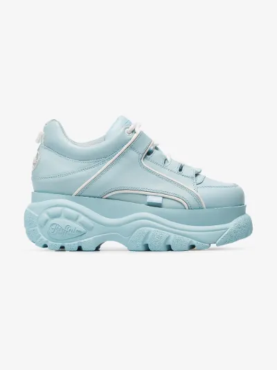 blue platform sneakers