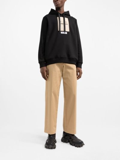 appliqué-logo drawstring hoodie | Burberry 