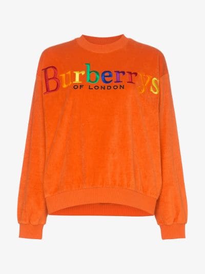 burberry archive logo towelling sweatshirt