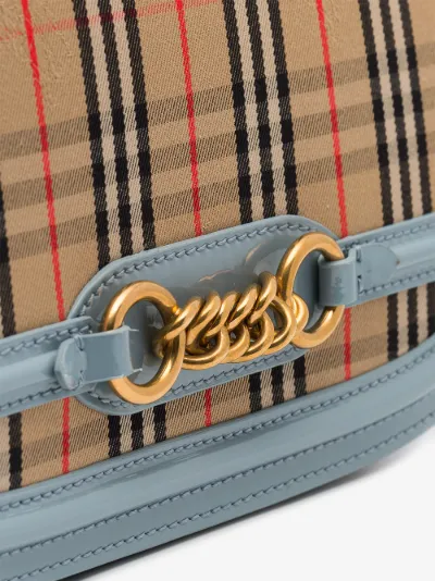 the 1983 check link bag with leather trim