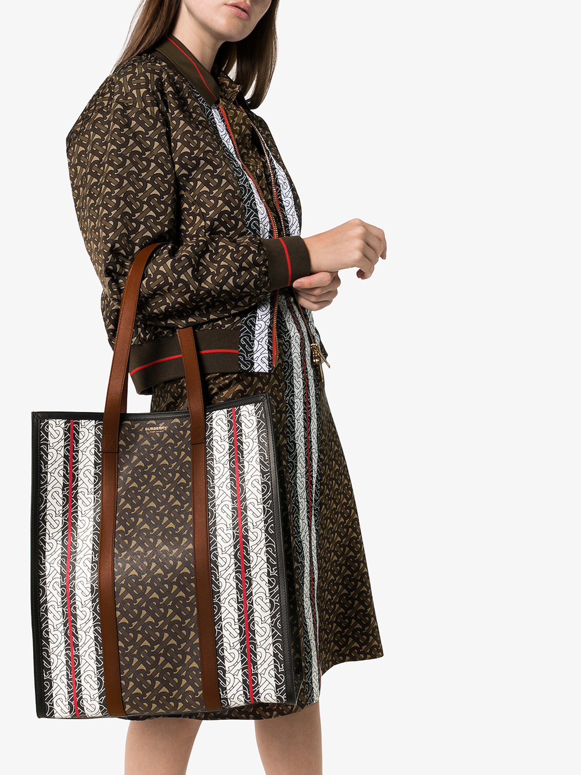 burberry monogram stripe print e canvas backpack