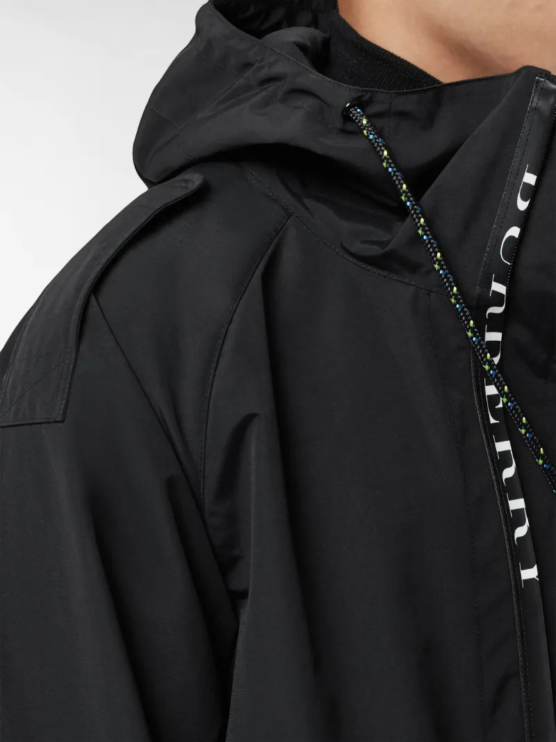 bungee cord detail hooded parka