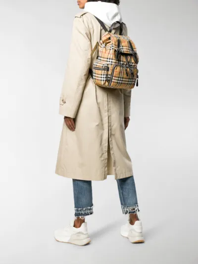 vintage check nylon backpack