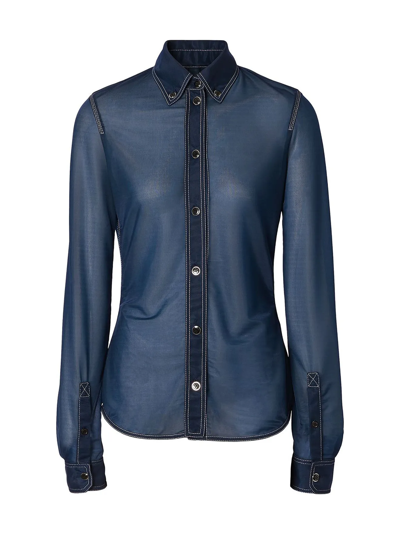 camicia blu burberry