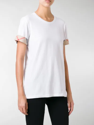 burberry check cuff tee