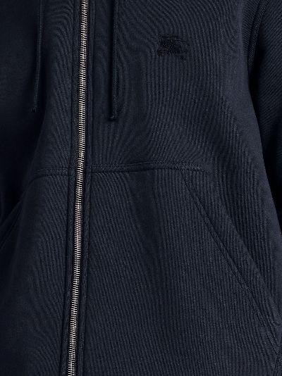 burberry check detail hooded sweatshirt