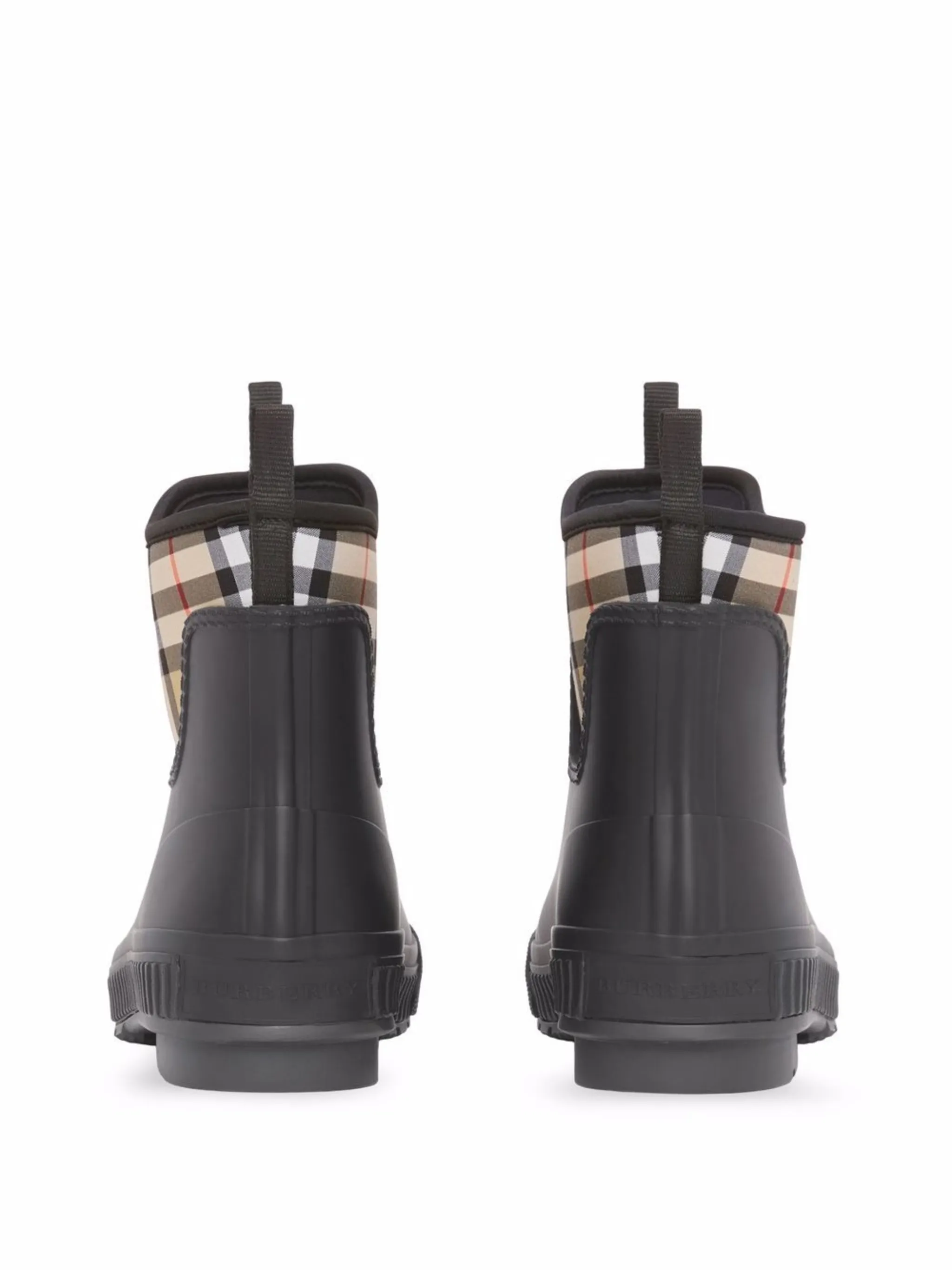 Burberry check panel rain boots on sale