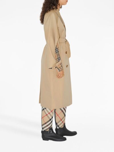 Vintage check best sale cotton trench coat