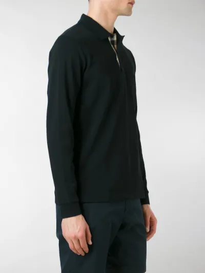 burberry check placket polo shirt