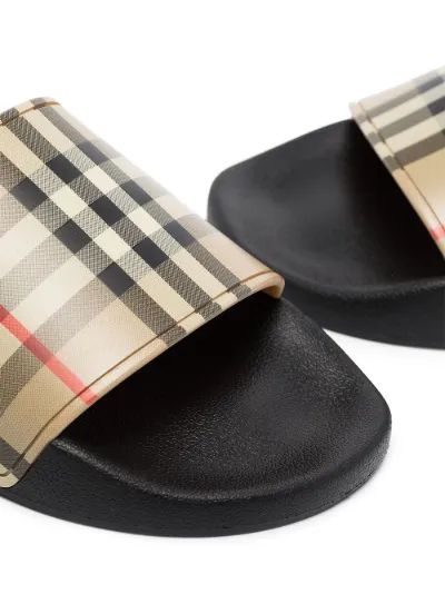 burberry check print slides