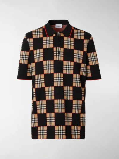 burberry check polo