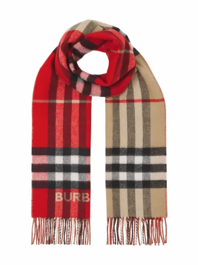vintage check cashmere scarf