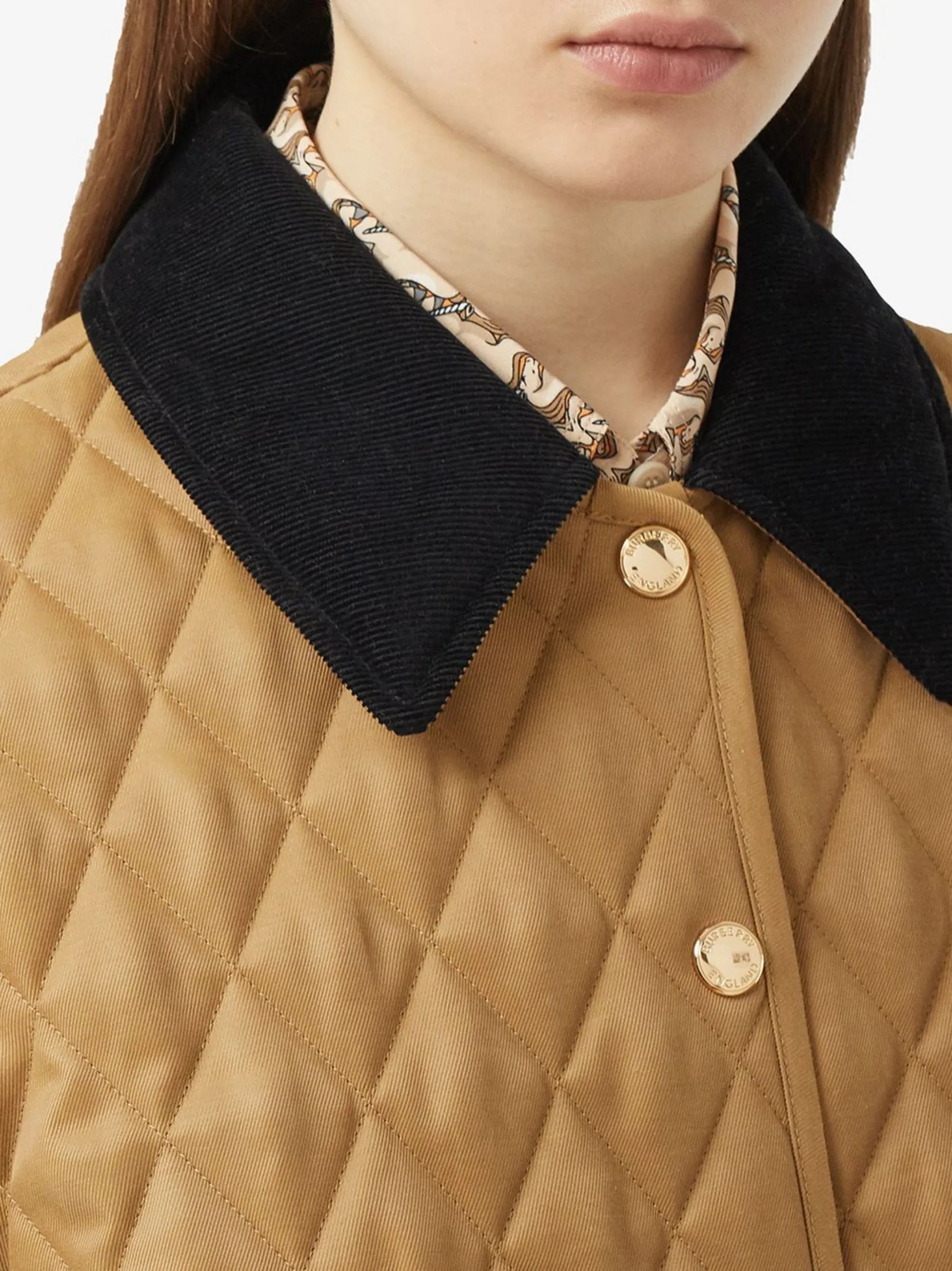 Burberry corduroy collar diamond quilted jacket | Eraldo.com US