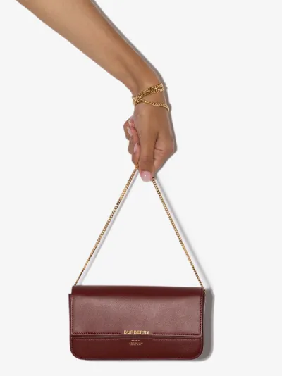 burberry embossed leather wallet with chain