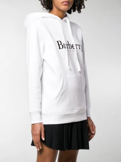 burberry embroidered logo jersey hoodie