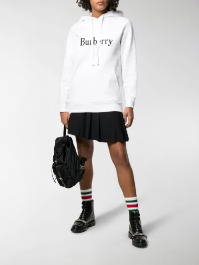 burberry embroidered logo jersey hoodie