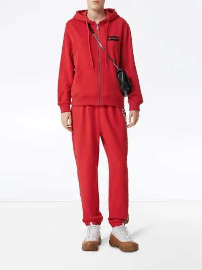 Burberry Felpa con zip Vintage Check rosso | MODES