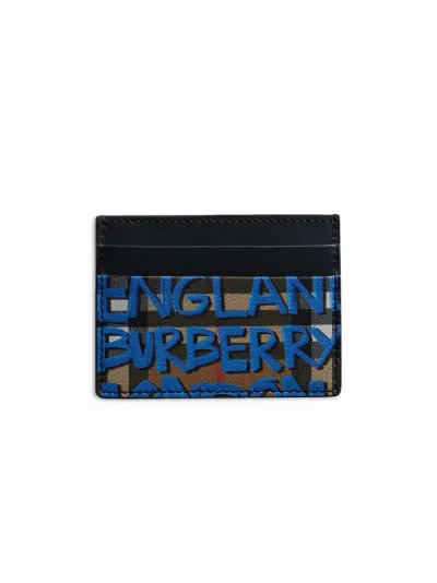 Burberry Graffiti Print Vintage Check Leather Card Case | Eraldo 