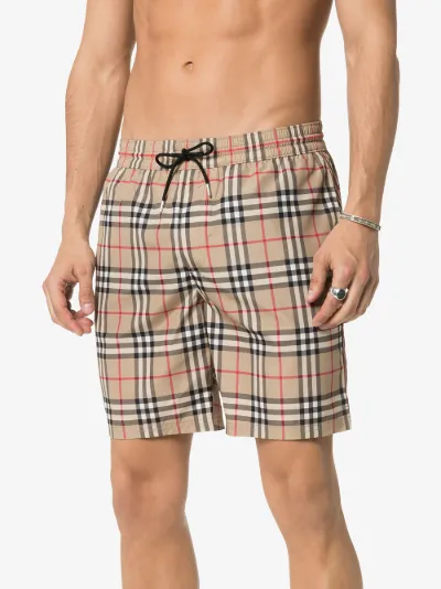 burberry check swim shorts