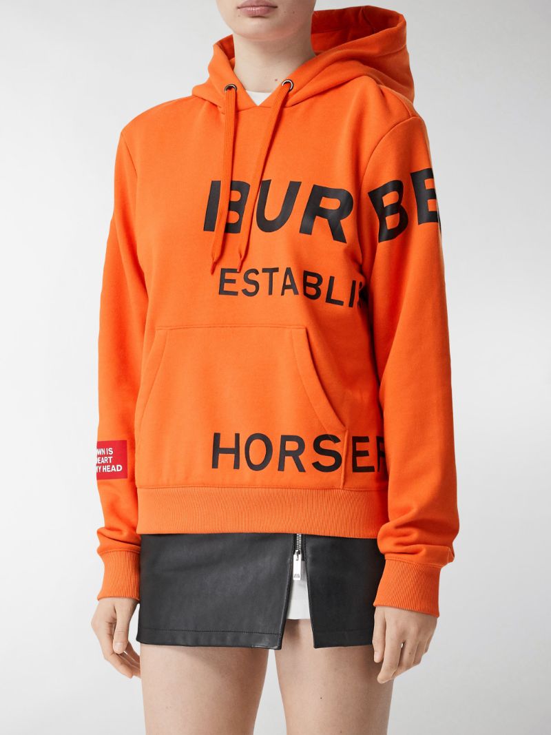 horseferry print cotton hoodie