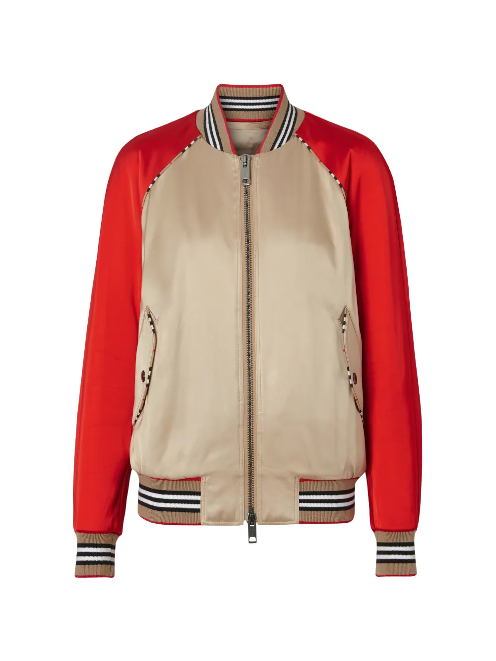 burberry monogram stripe print bomber jacket