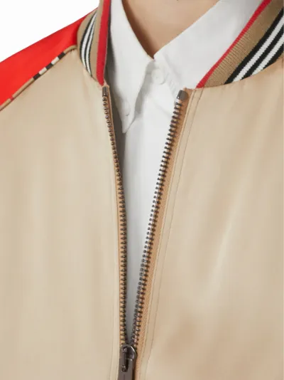 burberry monogram stripe print bomber jacket