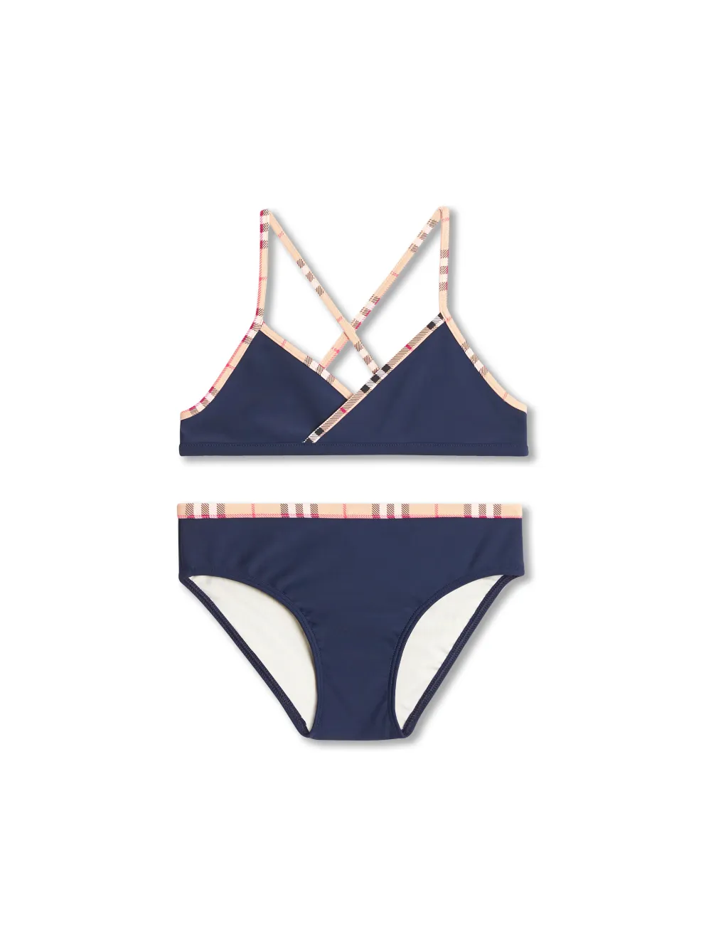 burberry check trim bikini