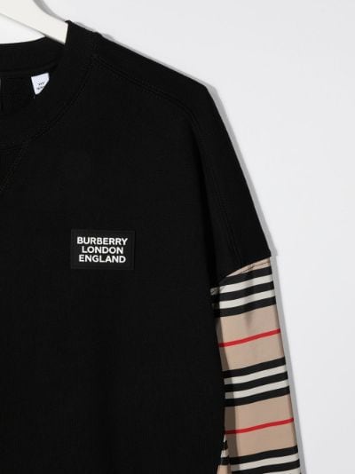 Icon Stripe panelled sweatshirt | Burberry Kids 