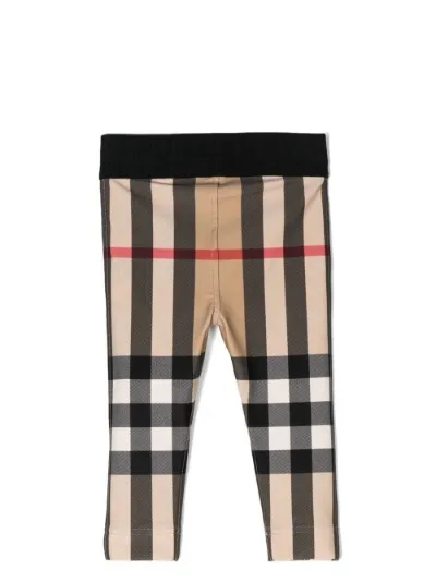 tartan-print logo-waist leggings | Burberry Kids 