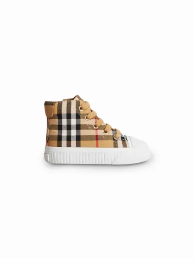 Burberry Kids Vintage Check and Leather High top Sneakers Eraldo DE