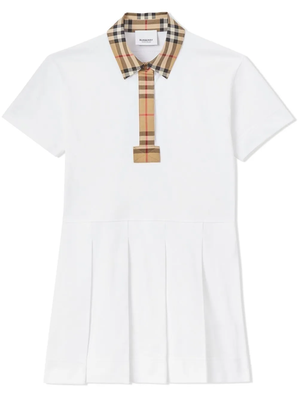 Burberry Kids Vintage Check trim pique polo shirtdress Eraldo KW