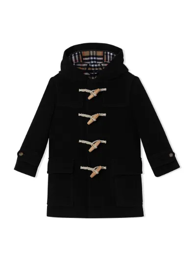 black wool duffle coat