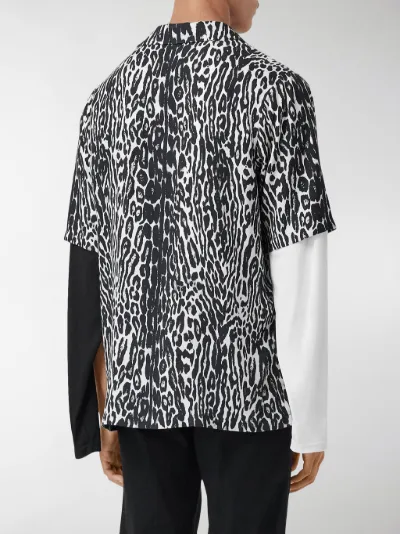 Burberry leopard print twill shirt 