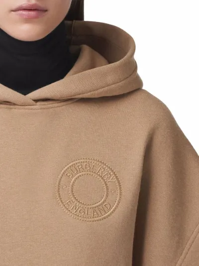 Burberry logo-embroidered hoodie brown 