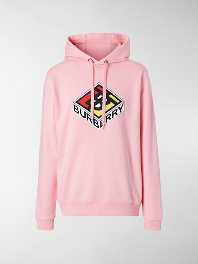 Burberry logo graphic hoodie pink | MODES