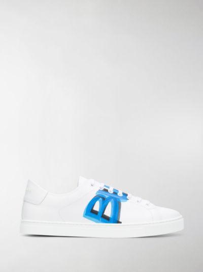 burberry logo print leather sneakers