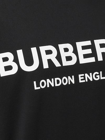 Burberry Logo Print T Shirt Black Modes