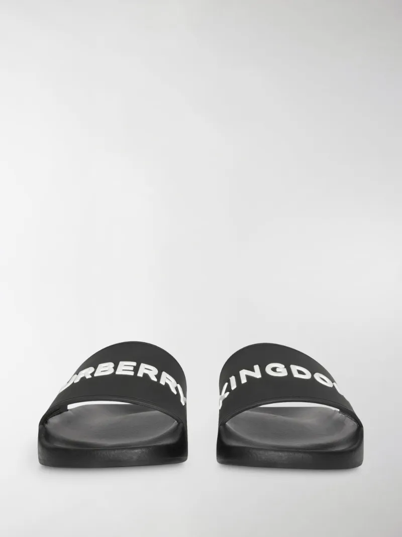 black burberry slides