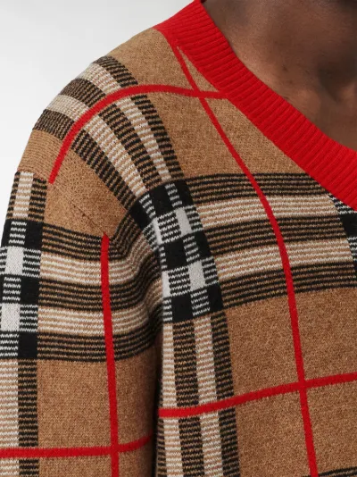 Burberry Maglione a quadri toni neutri | MODES