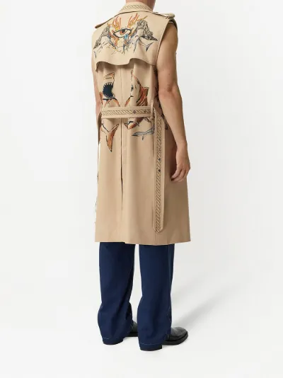 Burberry Marine Sketch print sleeveless trench coat Eraldo DE