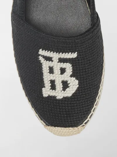 monogram motif cotton and leather espadrilles