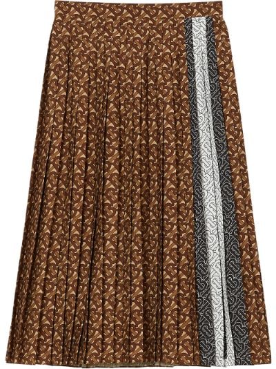 monogram stripe pleated skirt | Burberry 