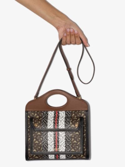 Burberry monogram stripe print mini tote bag