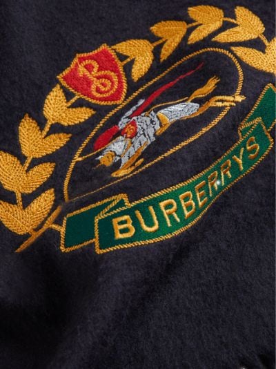 navy classic logo cashmere scarf | Burberry 