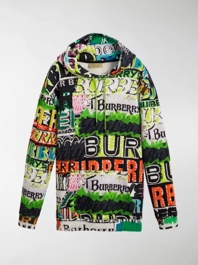 burberry oversized logo print hoodie