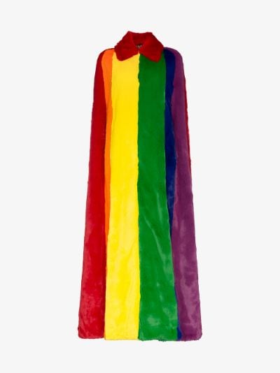 burberry rainbow fur cape