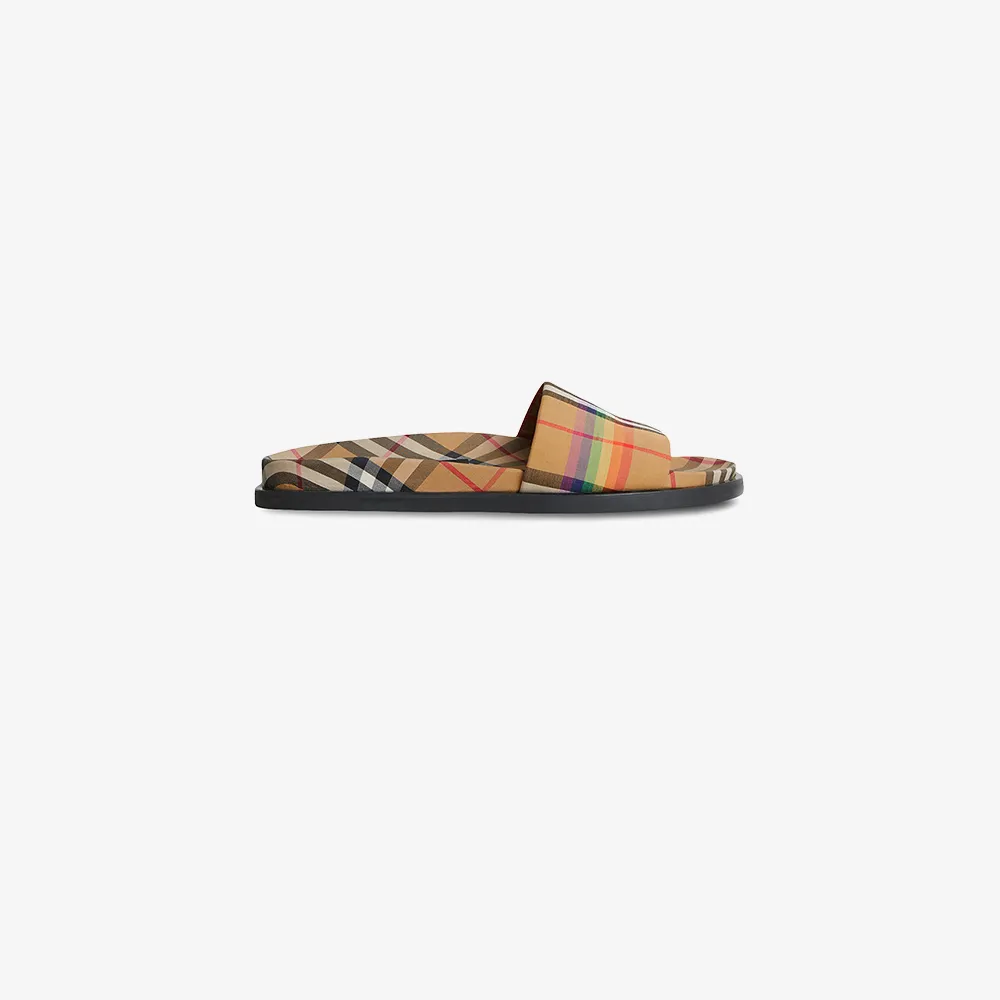 vintage check slides burberry