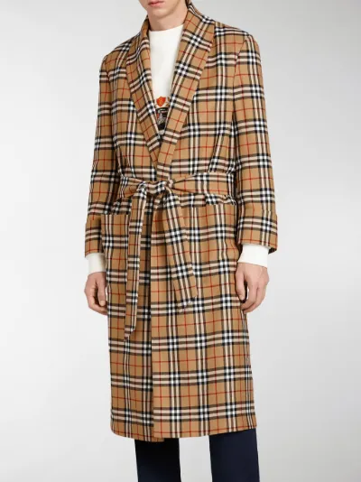 Burberry Reissued Gown Dressing Coat Check Vintage qvrx10qO