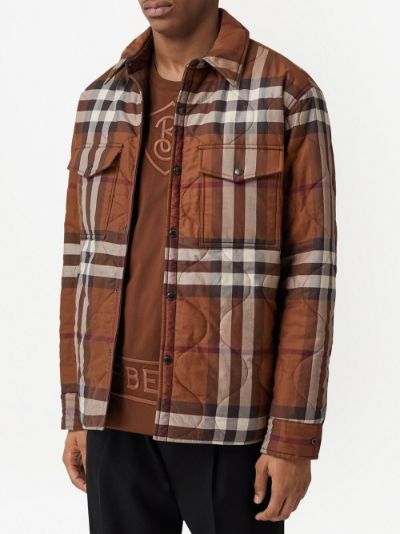 reversible checked quilted overshirt | Burberry 