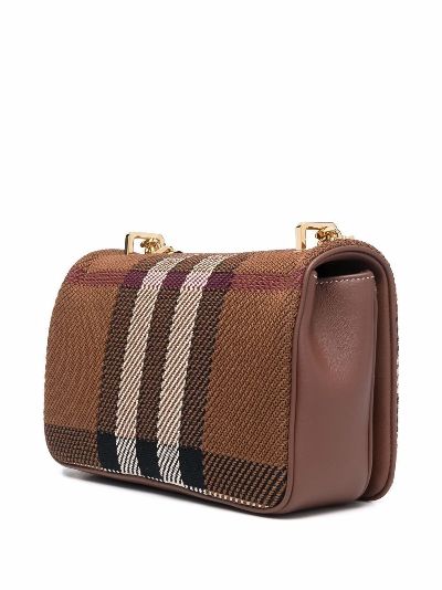 brown check crossbody bag